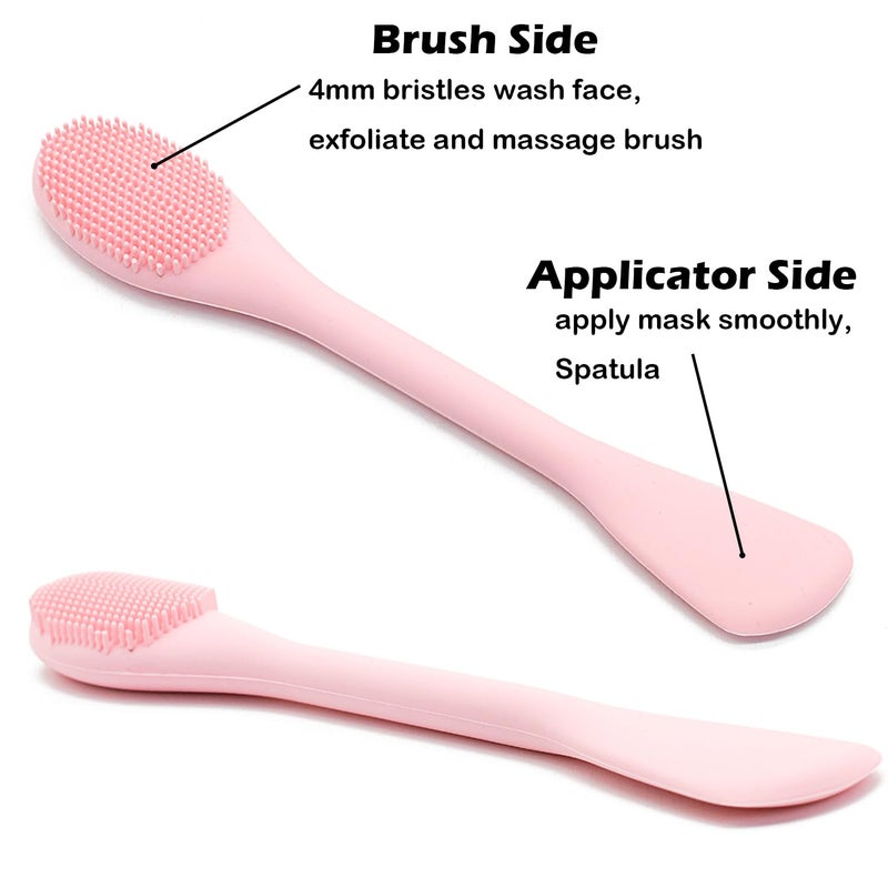 RamPula Facial Cleansing Brush, 2 in 1 Silicone Face Mask Brush & Face Scrubber, For Exfoliating, Massaging, Remove Blackheads, Makeup Skincare Removal, Applicator for Mud, Clay, Body Lotion, DIY Mask - Image 3